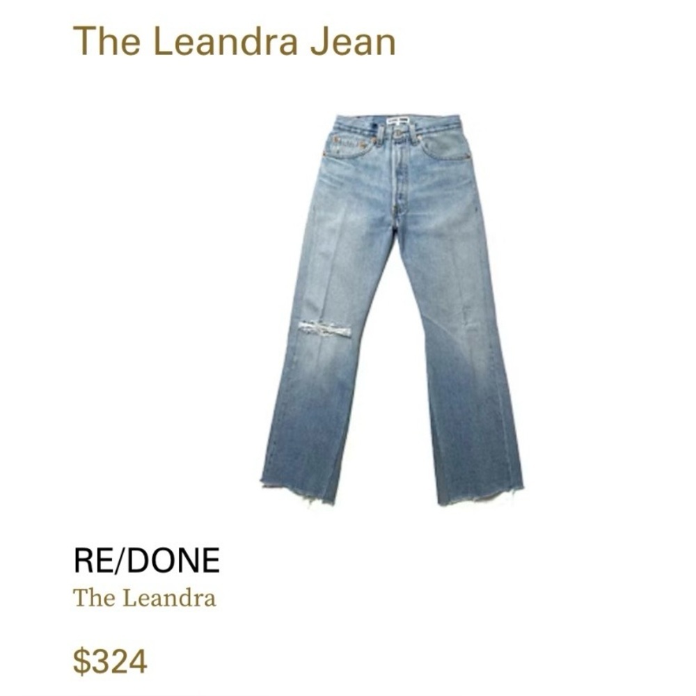 Y2K Re/Done Levi’s Leandra 501 Ripped Butt Jeans Size 26 Flare Cropped Rare HTF - Picture 16 of 16